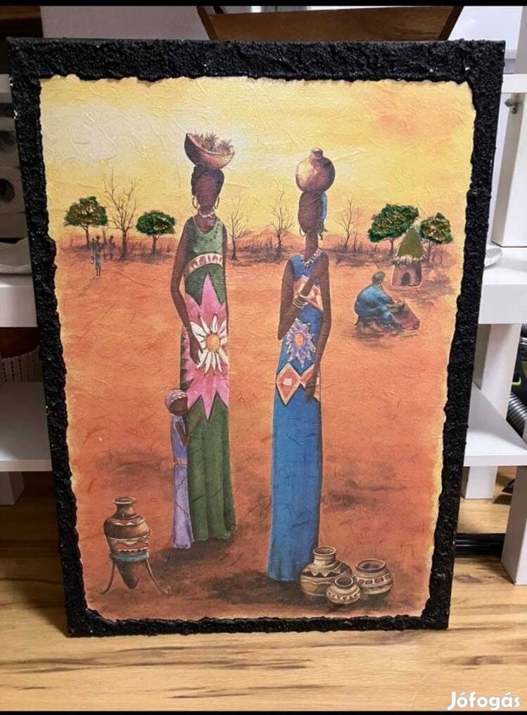 Feszített vászonkép, Afrikai nők 70 x 50 cm