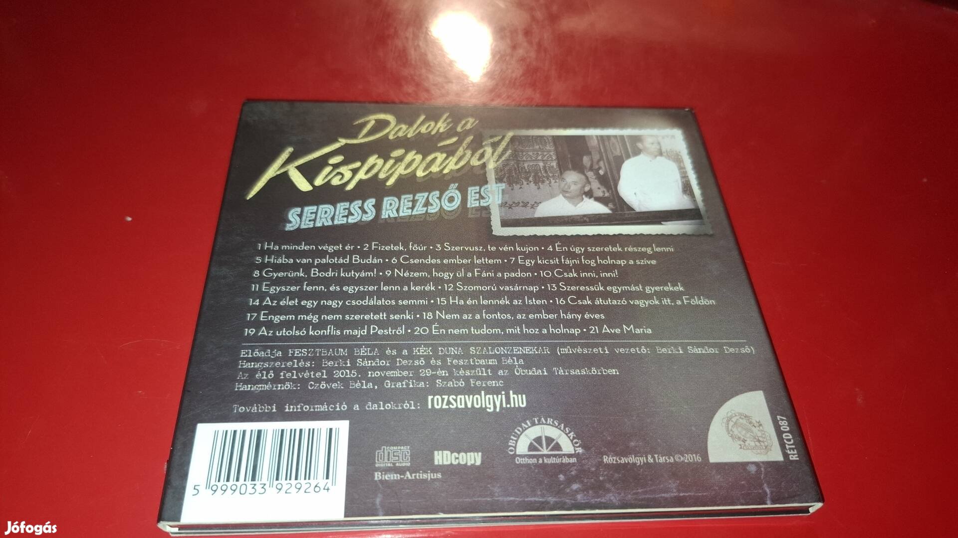 Fesztbaum Béla -Kék Duna Dalok a kispipából Cd 2016 Jazz