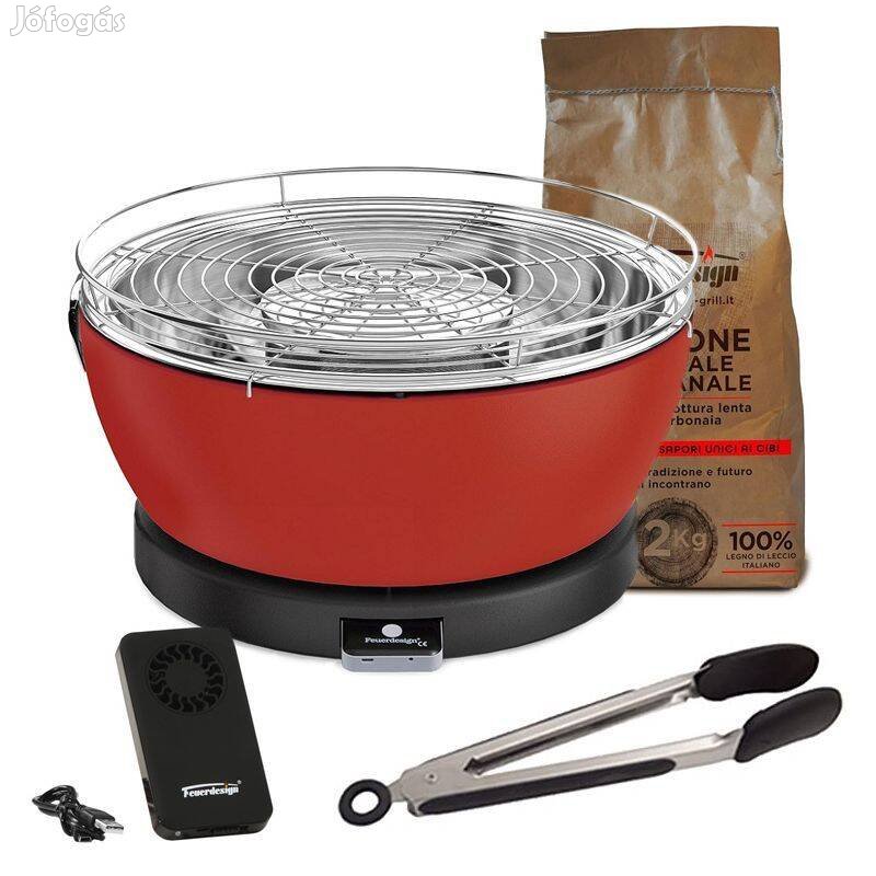 Feuerdesign Vesuvio asztali faszenes grill, 33cm, kiegészítőkkel