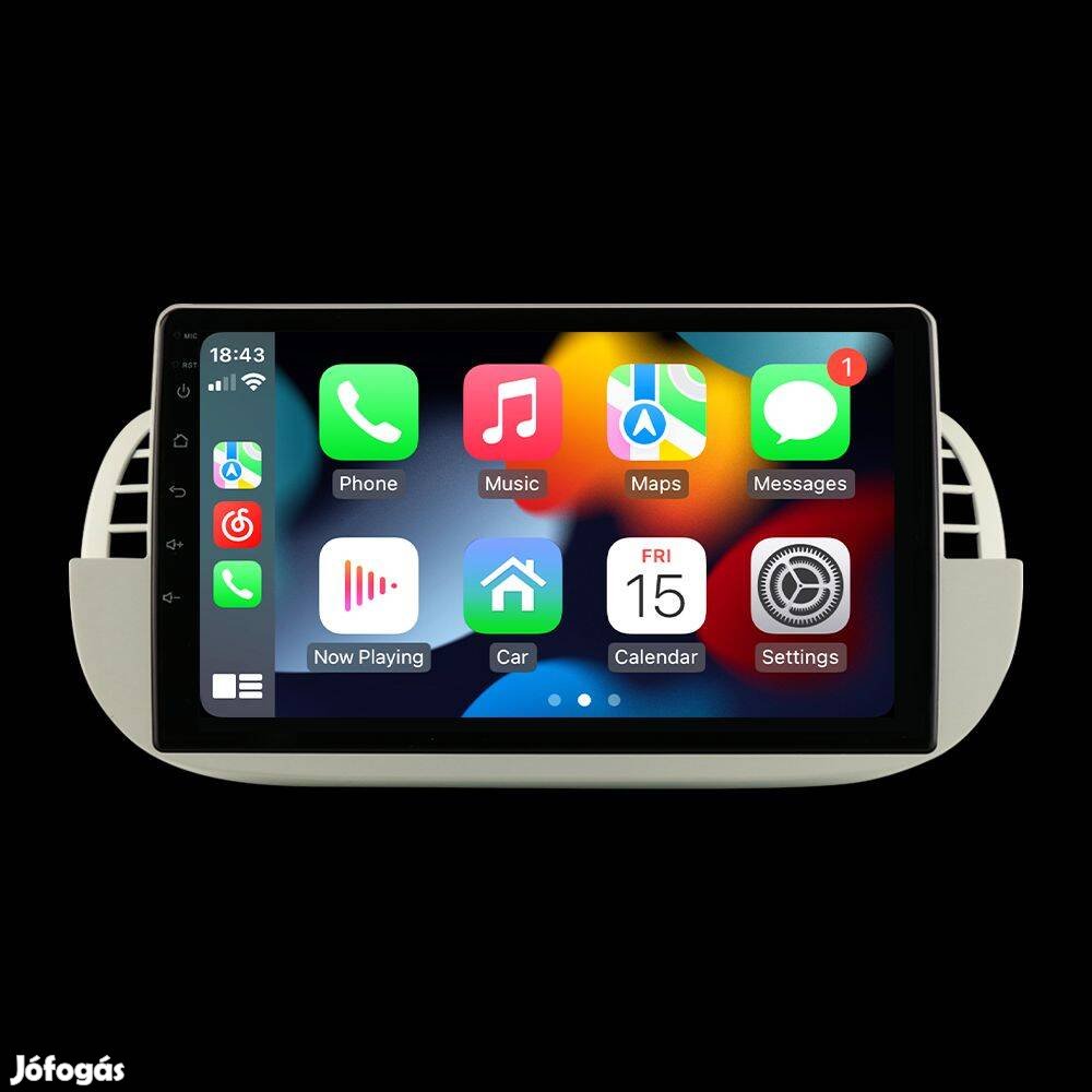 Fiat 500 9" Multimédia fejegység - Android 12. Carplay,IPS, DSP