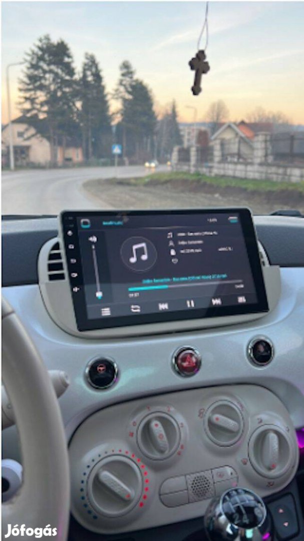 Fiat 500 Android Multimédia Carplay GPS Rádió Tolatókamerával