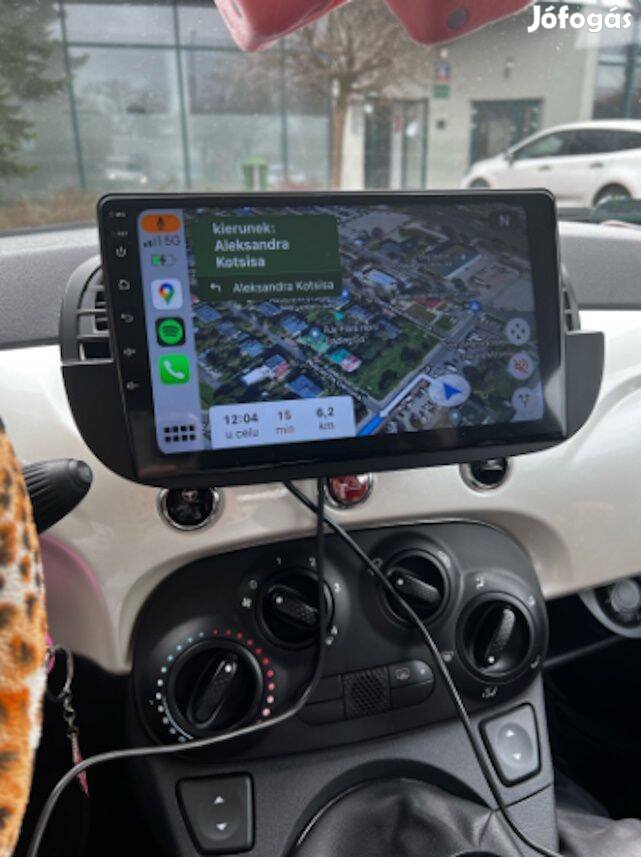 Fiat 500 Carplay Multimédia Android GPS Rádió Tolatókamerával