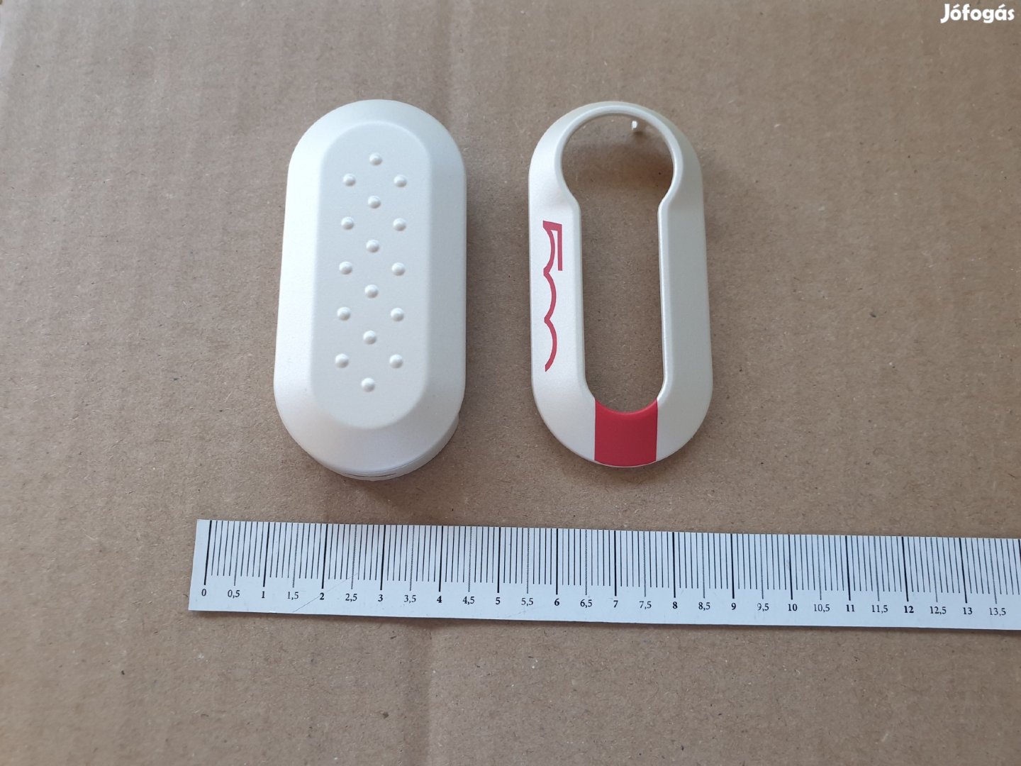 Fiat 500  gyári új, gyöngyház és piros színű kulcsház 71805963