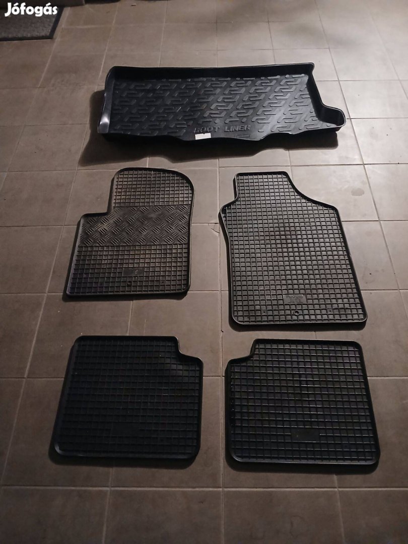 Fiat 500 gyári méretű gumiszőnyeg szett csomagtér tálcával