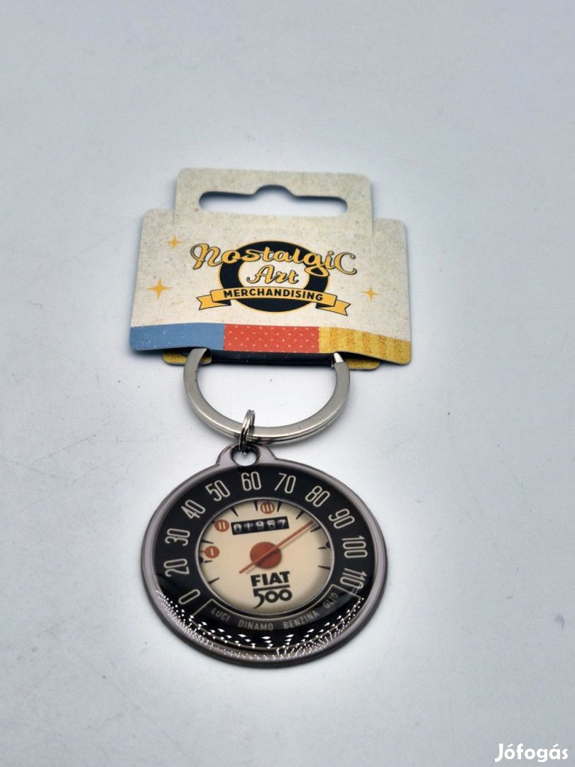 Fiat 500 km óra kulcstartó