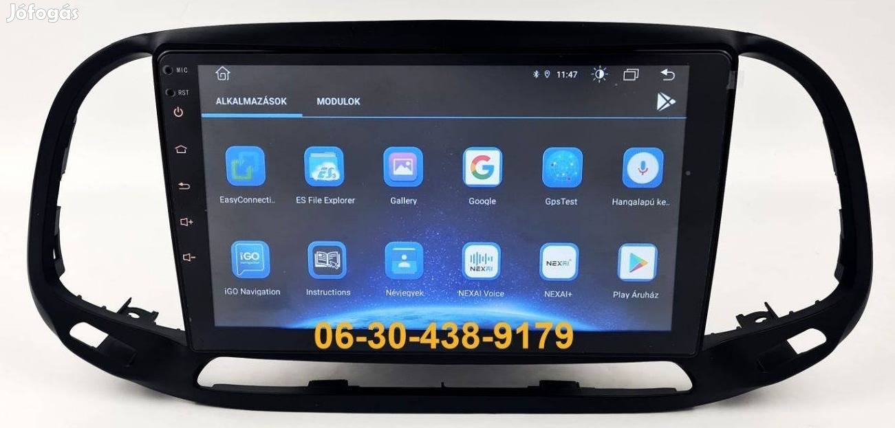 Fiat Doblo Android autórádió fejegység gyári helyre 1-4GB Carplay
