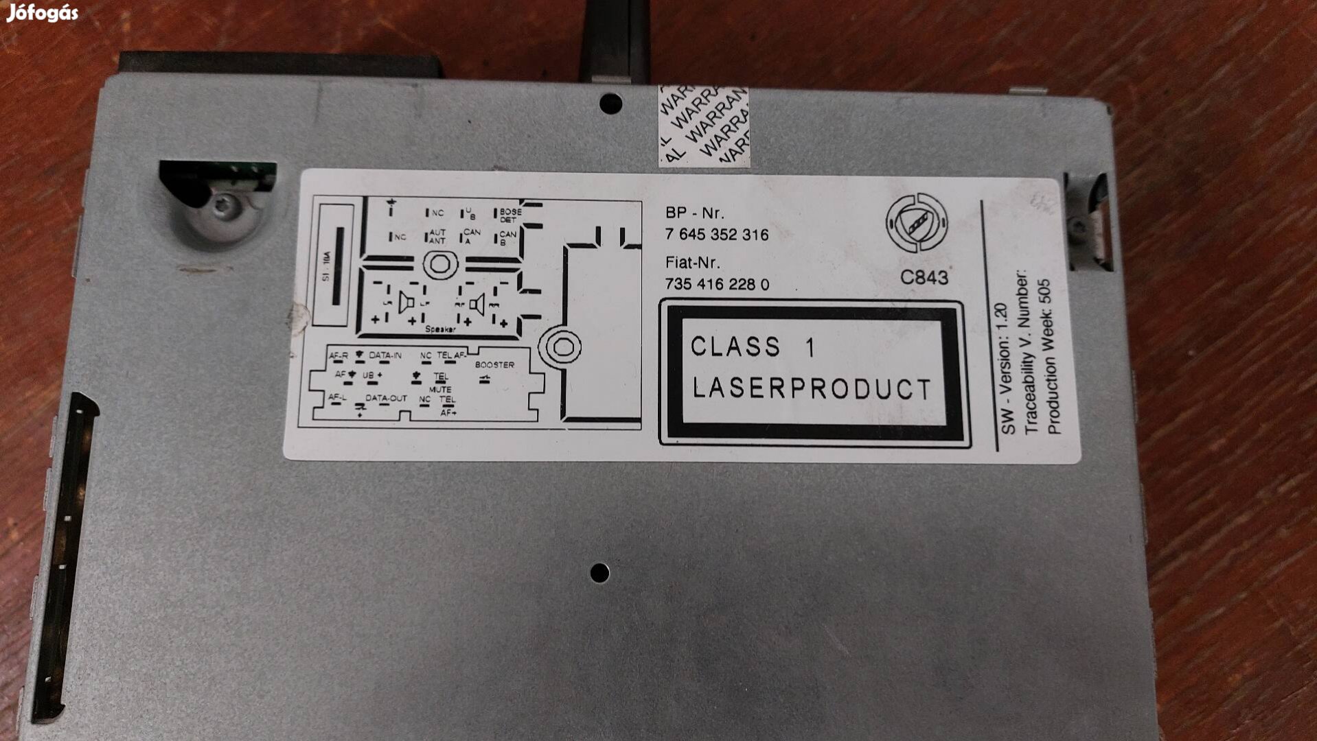 Fiat Grande Punto gyári rádió