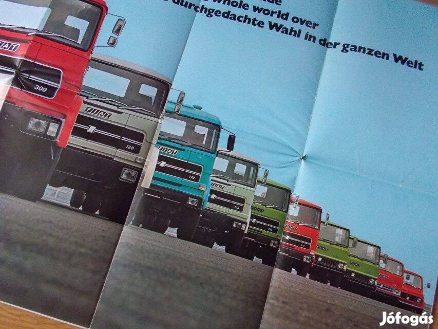 Fiat Iveco teherautó 1977 prospektus plakát OM Leoncino Magirus