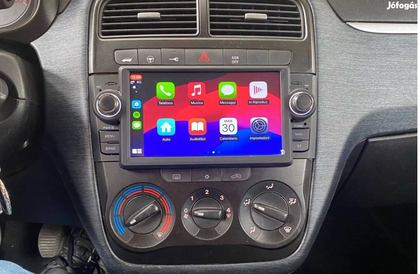 Fiat Linea Punto Android Kijelző Rádió Multimédia Navigáció Carplay