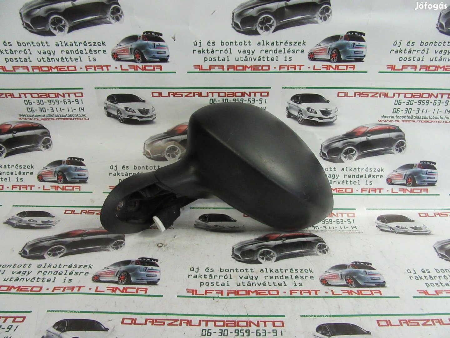 Fiat Linea matt fekete színű, elektromos, bal oldali tükör