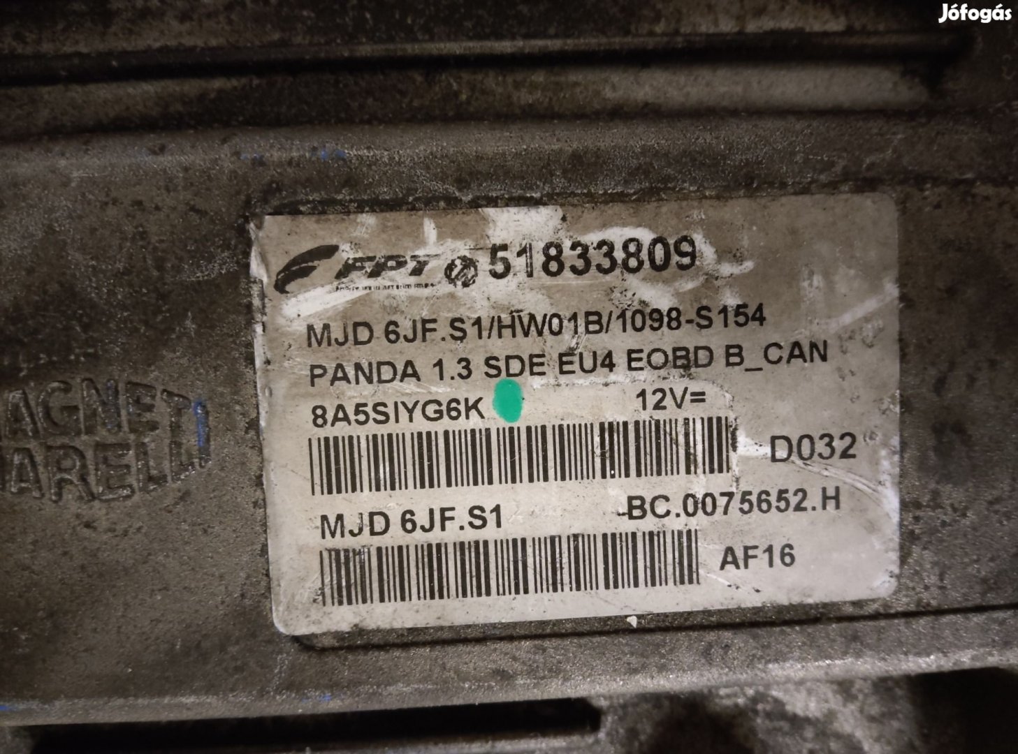 Fiat Panda 1,3 16v Mjet motorvezérlő 51833809