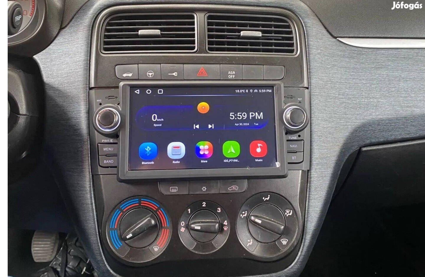 Fiat Punto Android Kijelző Rádió Multimédia 2Din Navigáció Carplay GPS