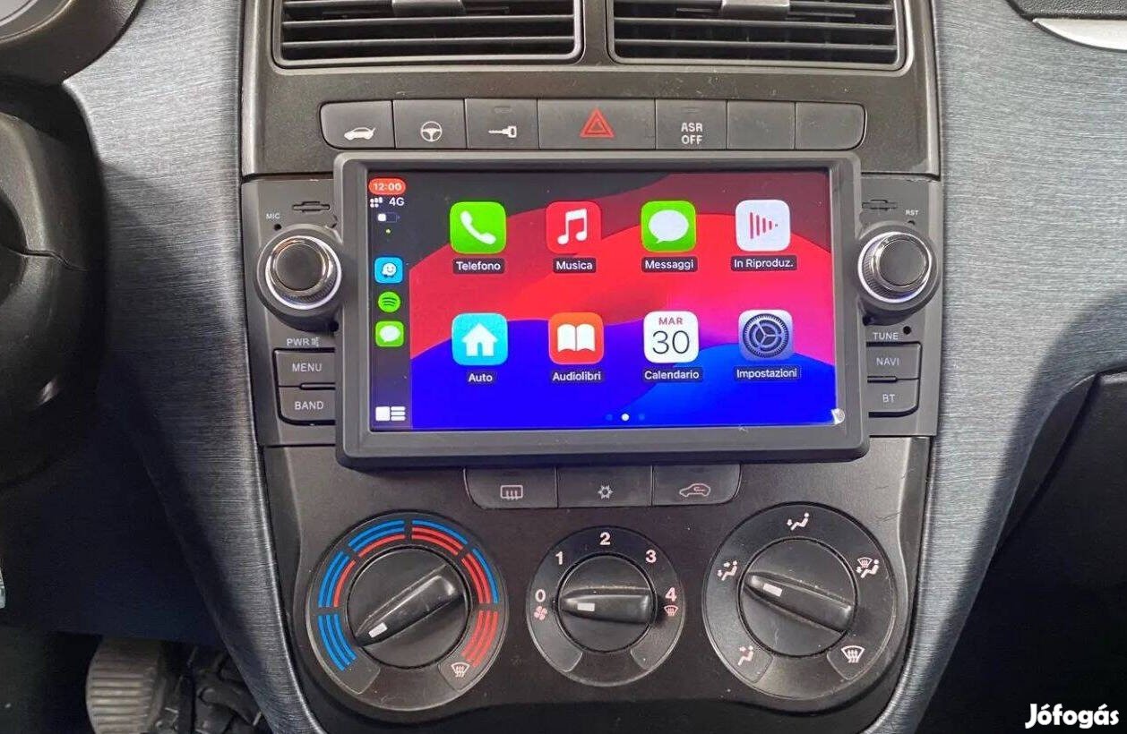 Fiat Punto Android Kijelző Rádió Multimédia Navigáció Carplay Hifi GPS