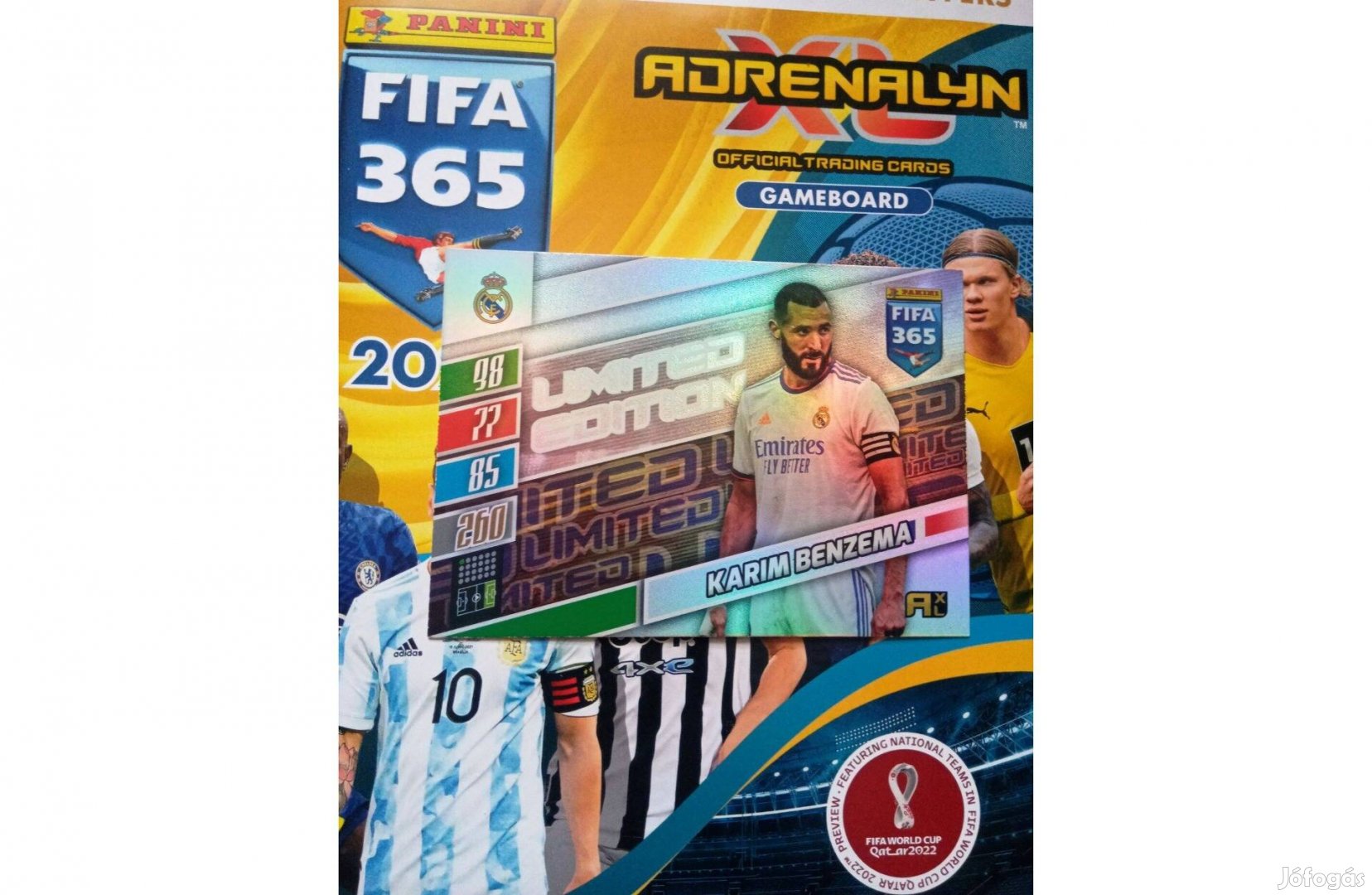 Fifa 365 2022 Adrenalyn Update Benzema XXL Limited focis kártya