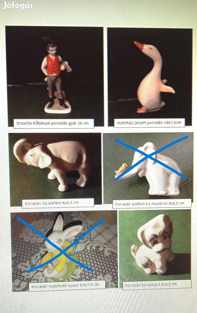 Figurális dísztárgyak porcelán és kerámia emléktárgyak nipp