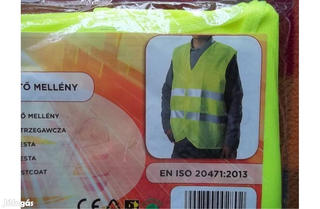 Figyelmeztető, láthatósági mellény Új!