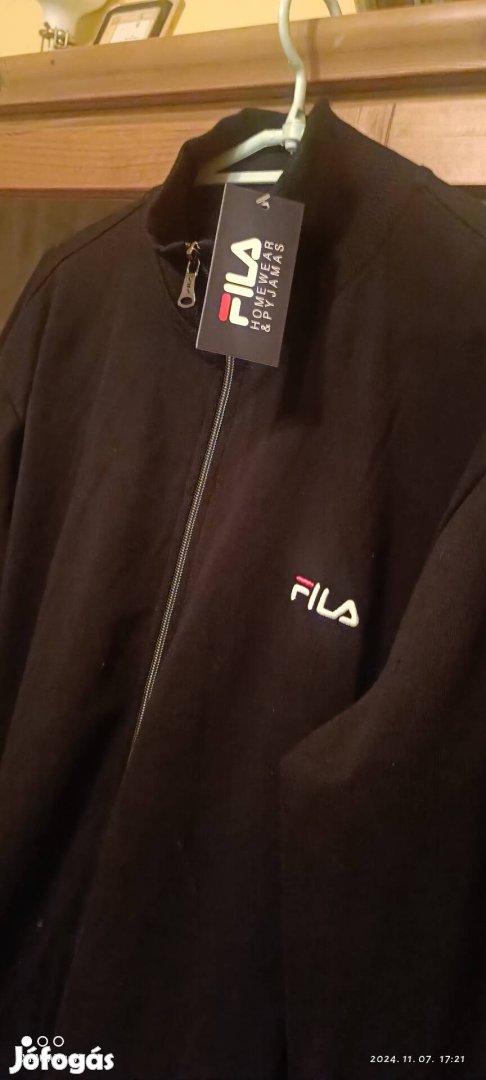 Fila Made in Italy fekete 100 % pamut melegítő felső. Új. XXL. Posta 