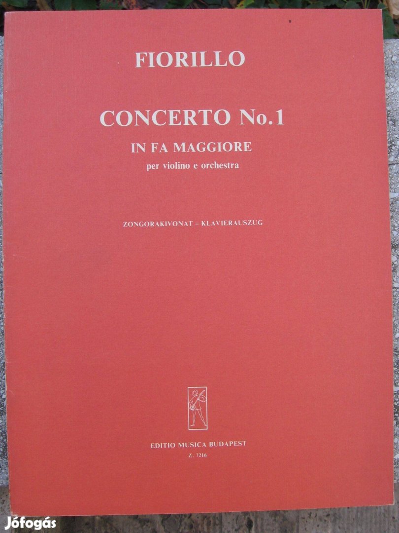 Fiorillo: F-dúr hegedűverseny No.1. hegedű kotta