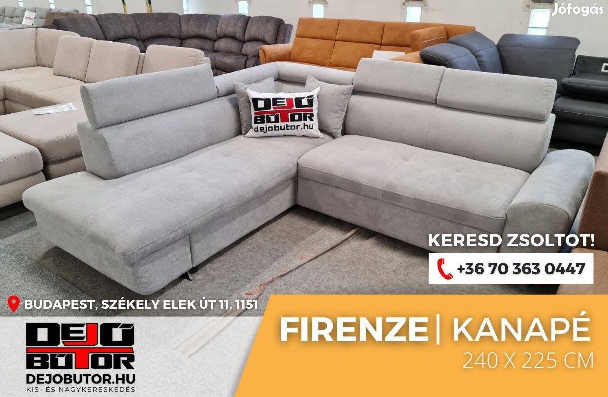 Firenze sarok gray kanapé ülőgarnitúra 240x225 cm ágyazható bútor