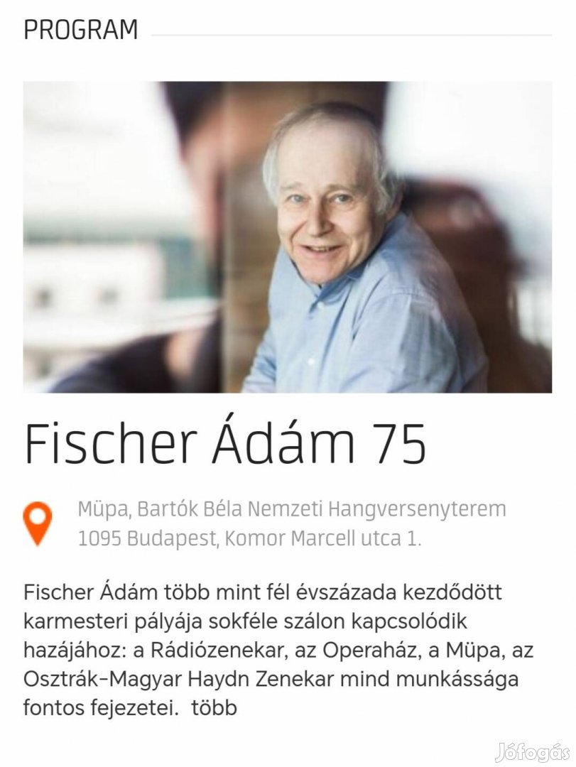 Fischer Ádám 75 koncert Müpa okt. 26