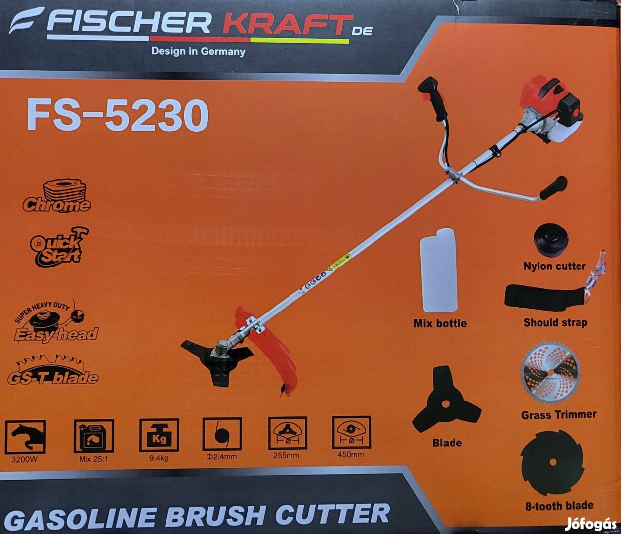 Fischer Kraft benzines benzinmotoros fűkasza bozótvágó 52cm3