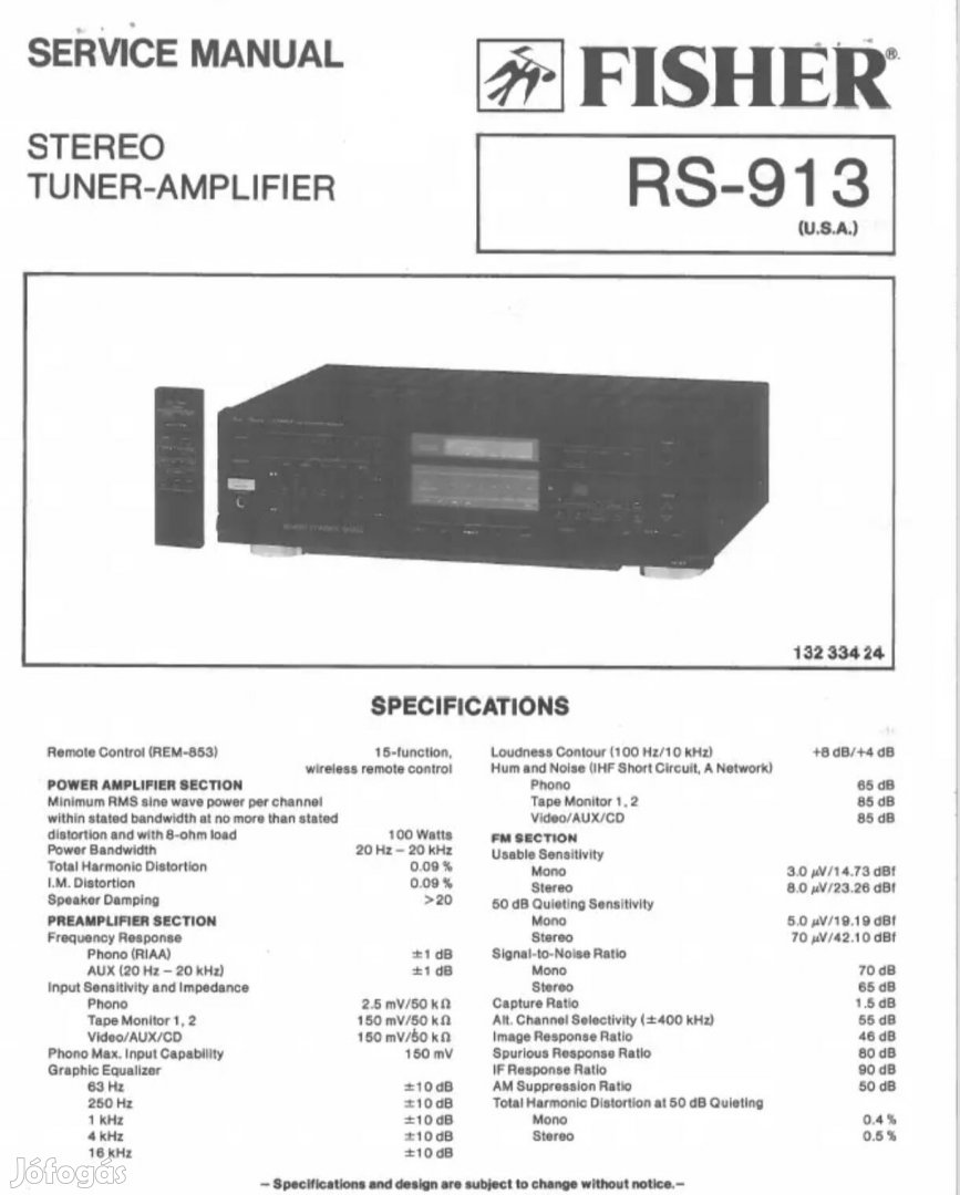 Fischer RS-913recevier,nagyon szép állapotban,.