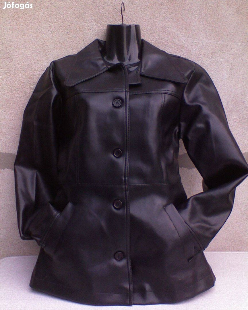 Fishbone Fekete műbőr kabát M-es
