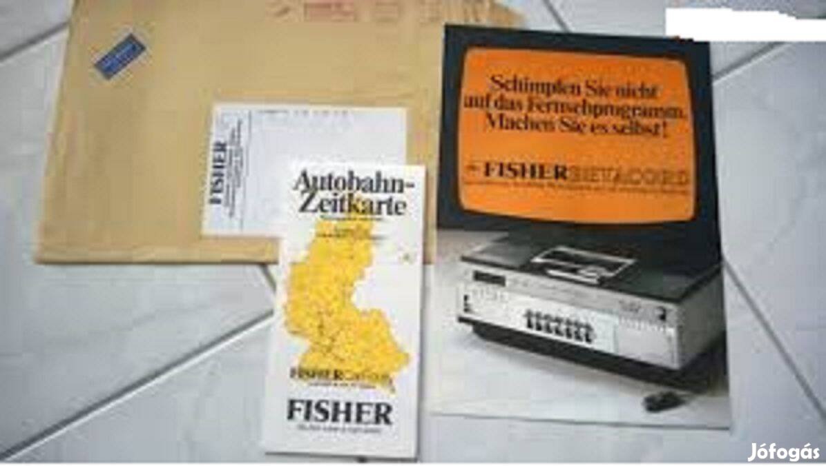 Fisher Betacord + boríték +térkép gyári prospektus 1980 -s évekből!