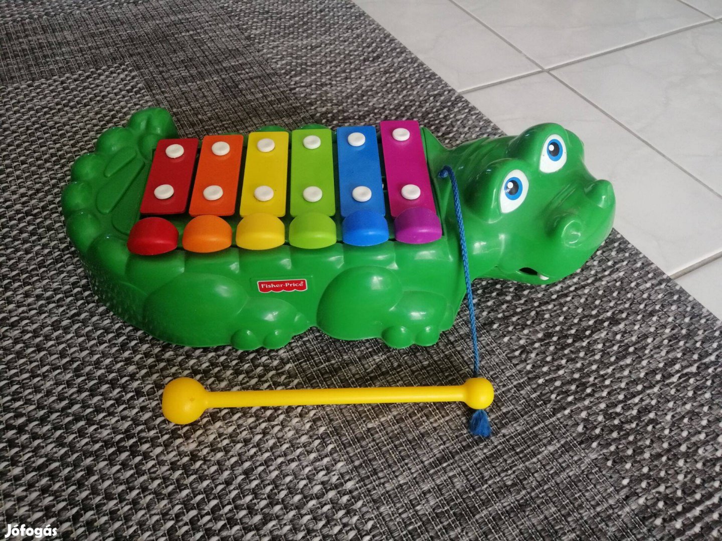 Fisher-Price húzogatós krokodil zongora és xilofon.Nagy 36 cm! félár!