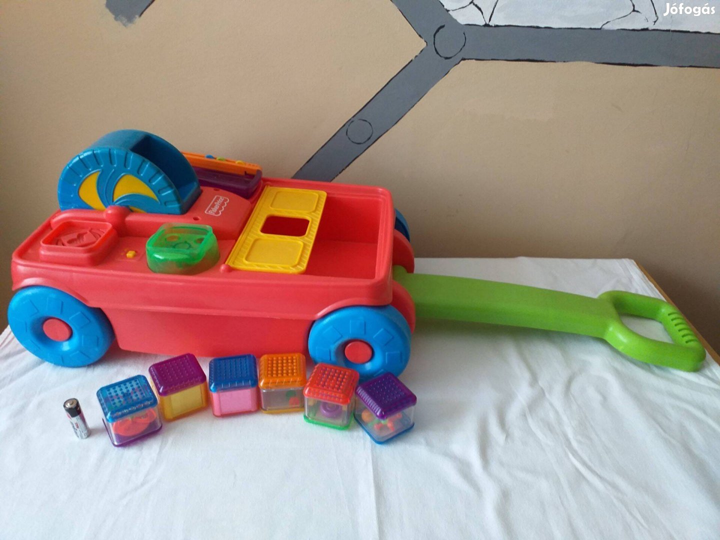 Fisher Price játék kézikocsi / húzókocsi hanggal és fényekkel