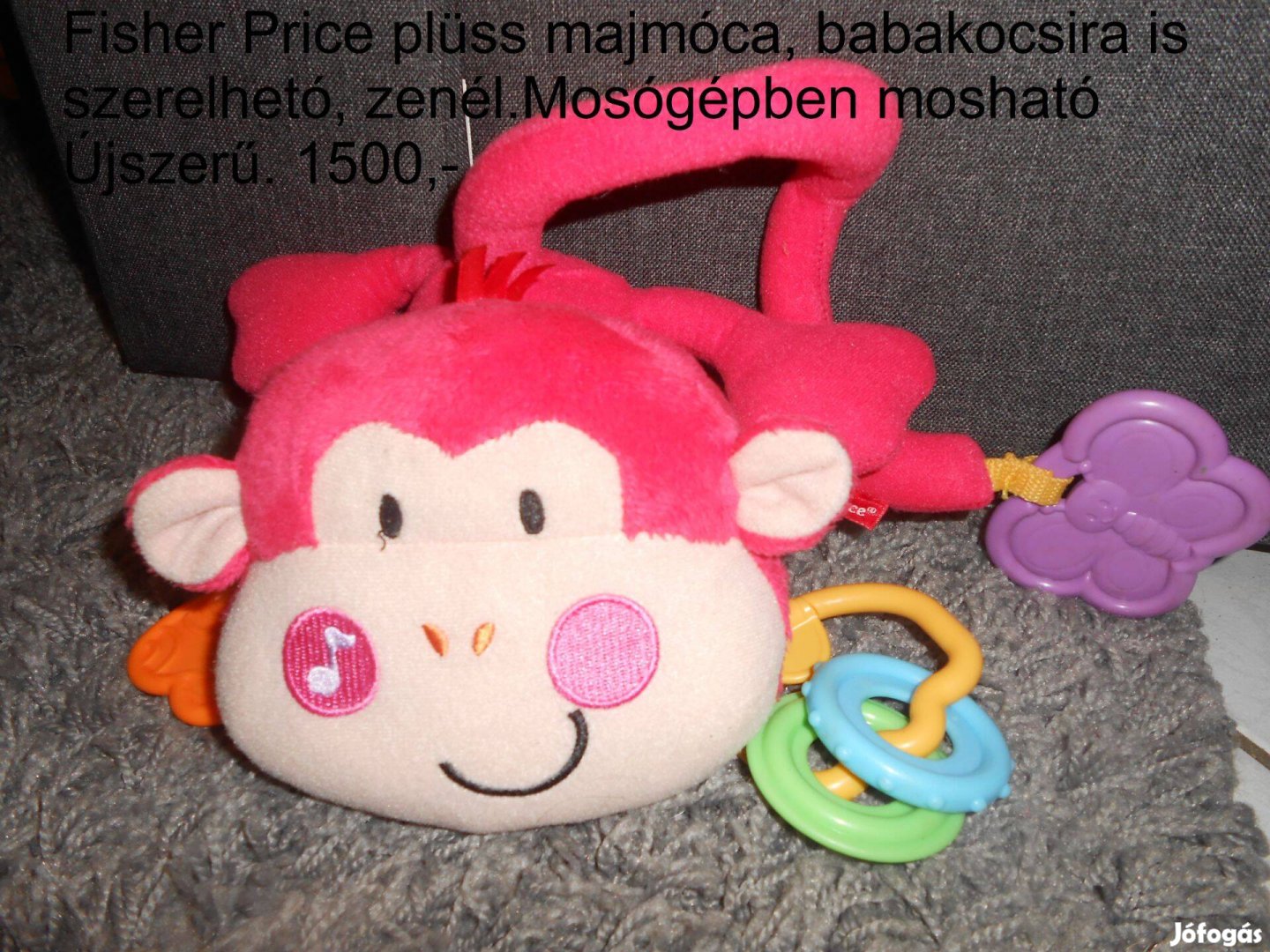 Fisher Price zenélő plüss majom