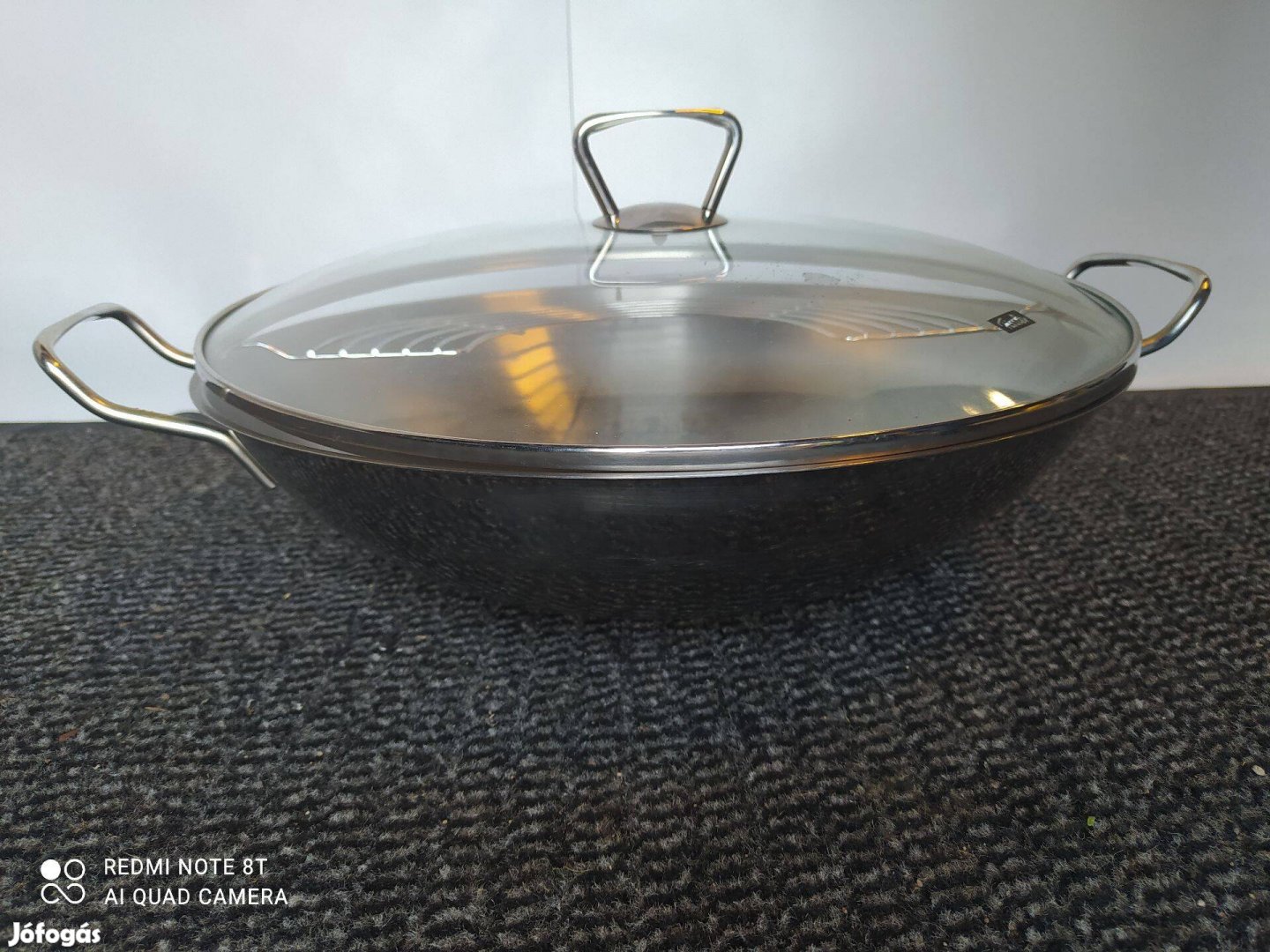 Fissler Wok Kumning 36 cm, üvegfedővel