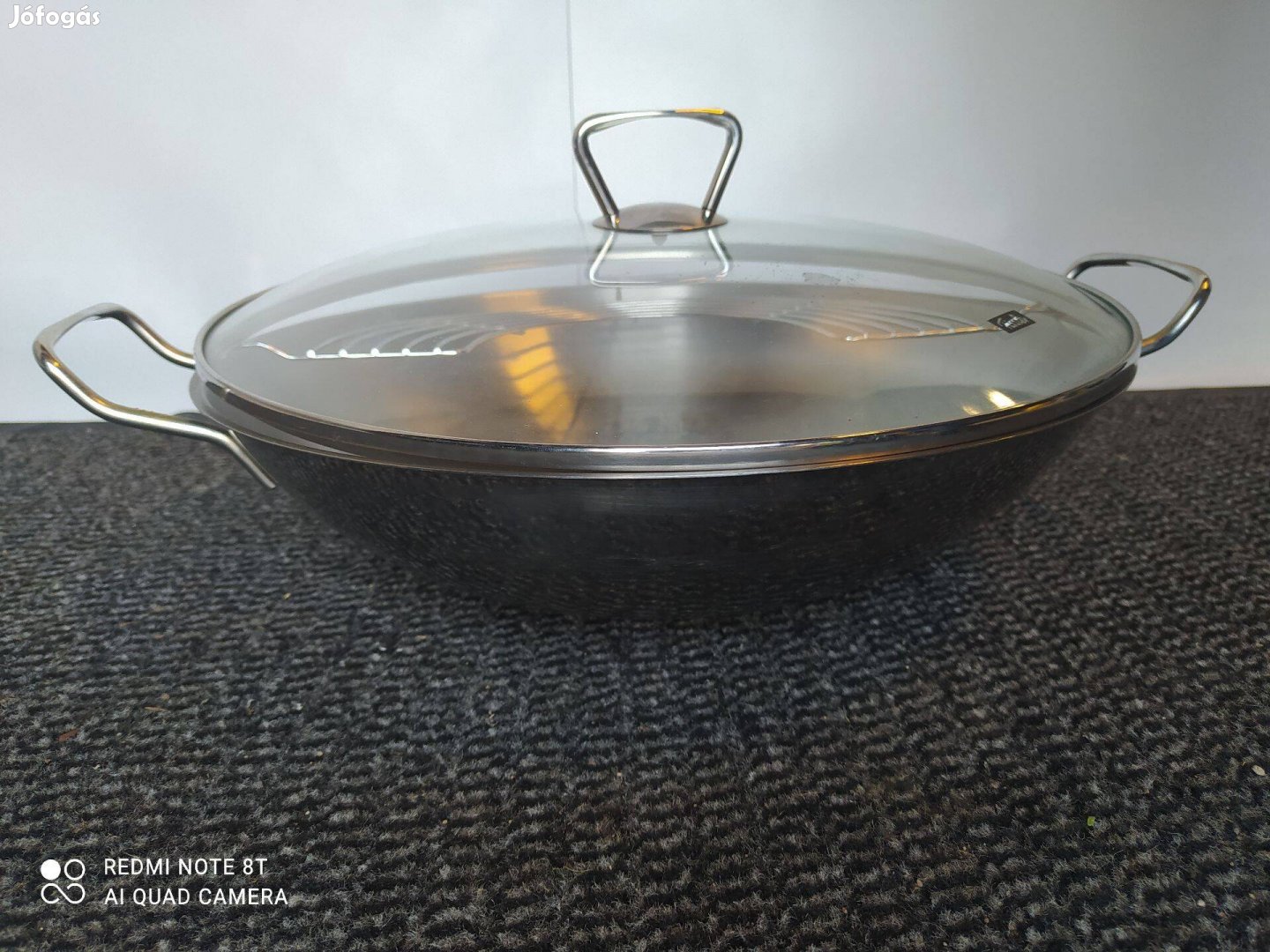 Fissler Wok Kumning 36 cm, üvegfedővel