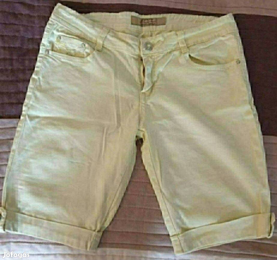 Fit Slim Jeans sárga zippzáras farmer rövidnadrág M-es méret