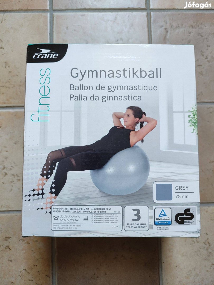 Fitball, Gimnasztikai labda 75 cm, szürke