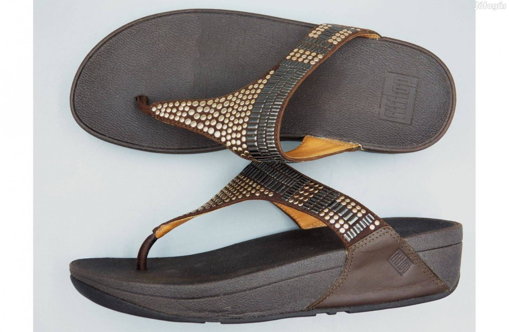Fitflop azték mintás bőr lábujjközös papucs, 37 -es