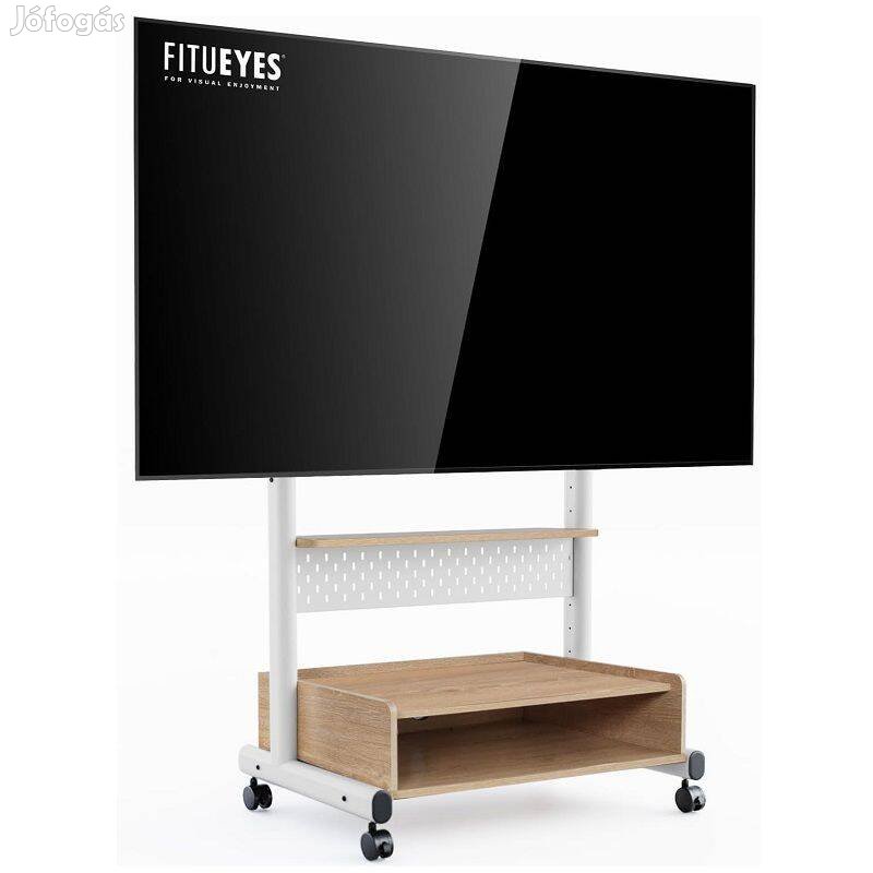 Fitueyes görgős TV állvány, állítható magassággal, polccal, 40"-85"