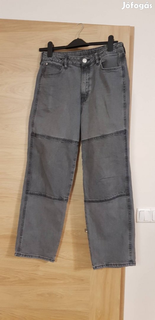 Fiú H&M szürke baggy bőszárú farmer nadrág dereka állítható 158 164