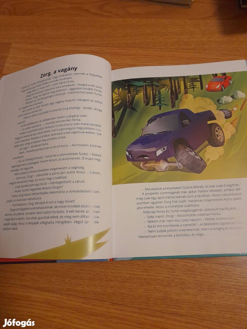 Fiú gyermek mesekönyv autós