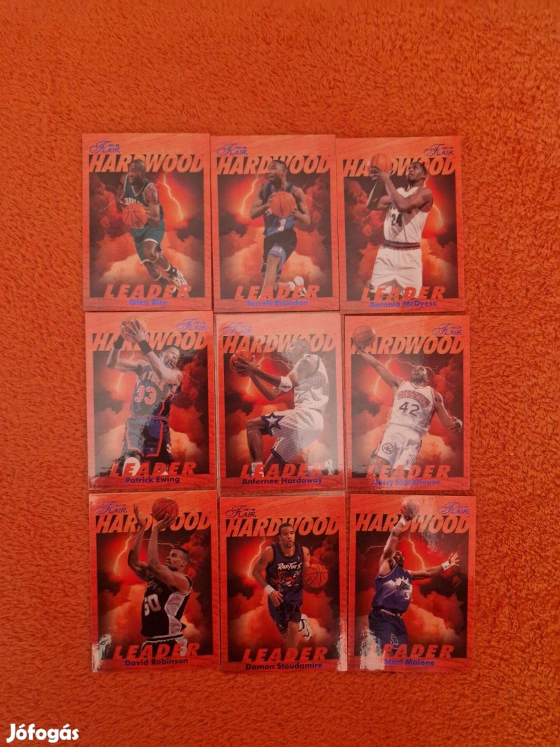 Flair 1997-98 Hardwood Leader kosaras kártyák 9db