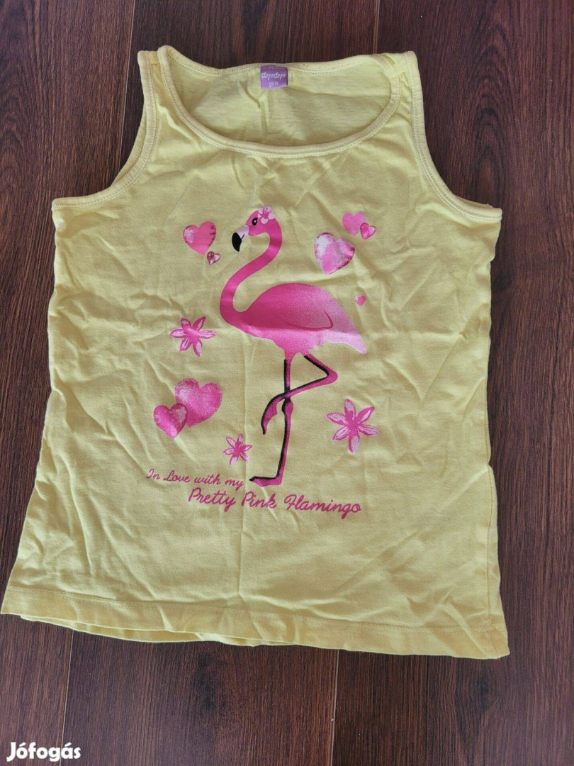 Flamingó mintás kislány trikó 128-as méretben eladó!