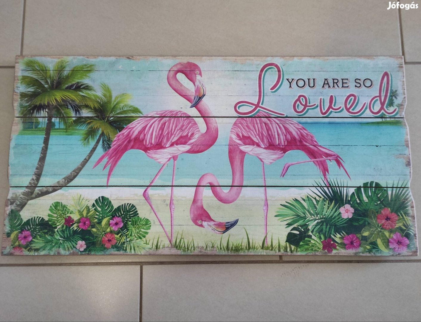 Flamingó témájú 30x60 cm MDF kép