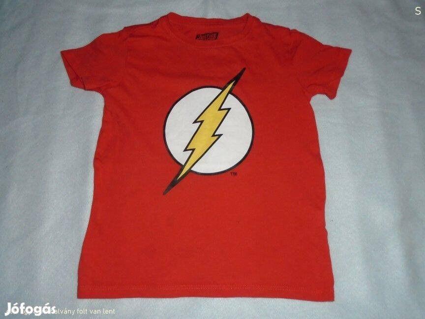 Flash a villám mintás piros színű póló 4-5 évesre (méret 110)