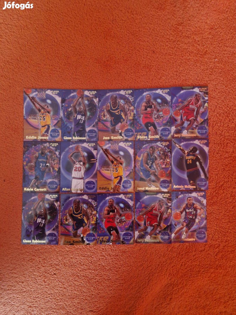 Fleer 1996-97 Crystal Ball kosaras kártyák 15db
