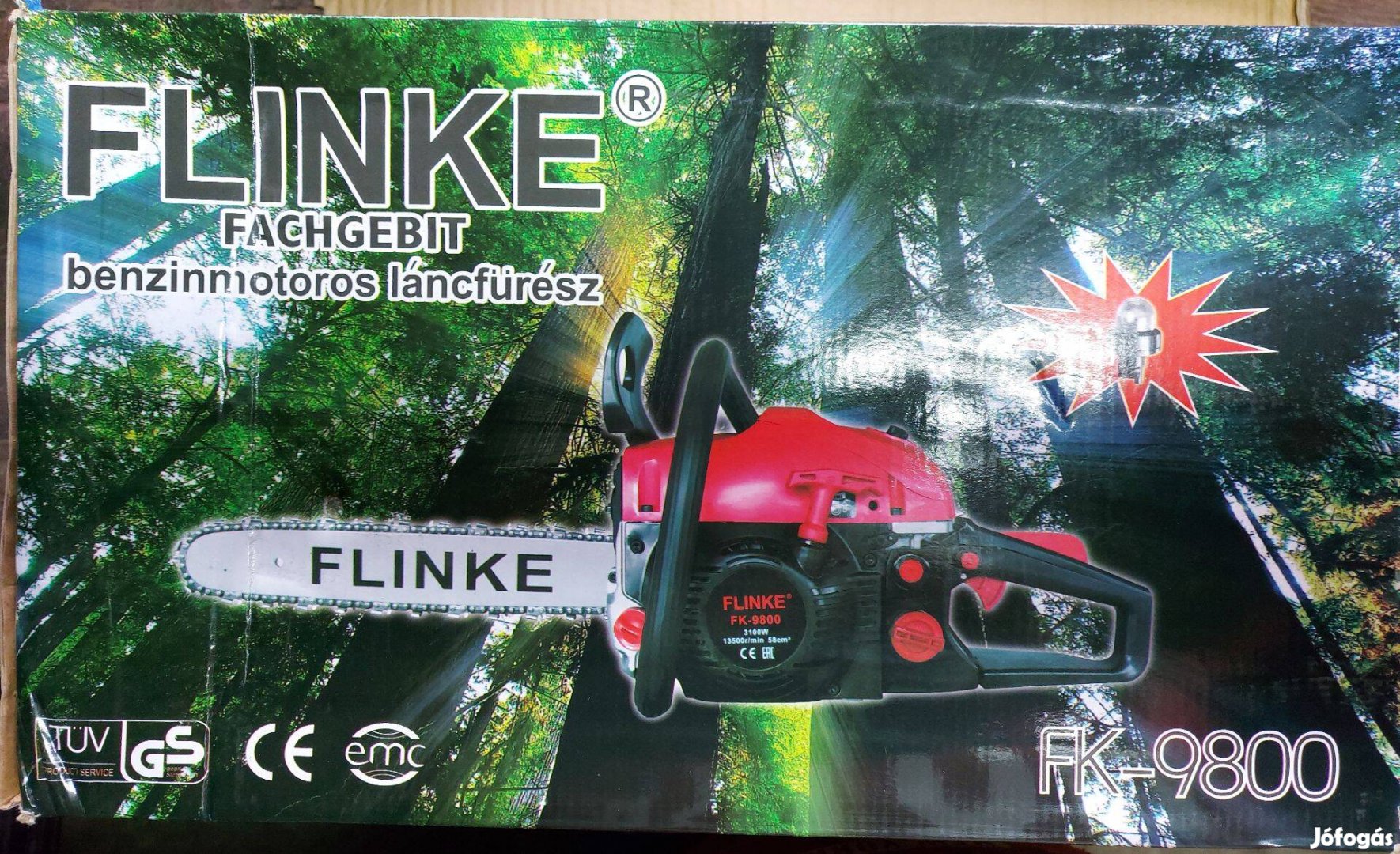 Flinke FK-9800 benzines benzinmotoros láncfűrész 4,2LE / 58cm3