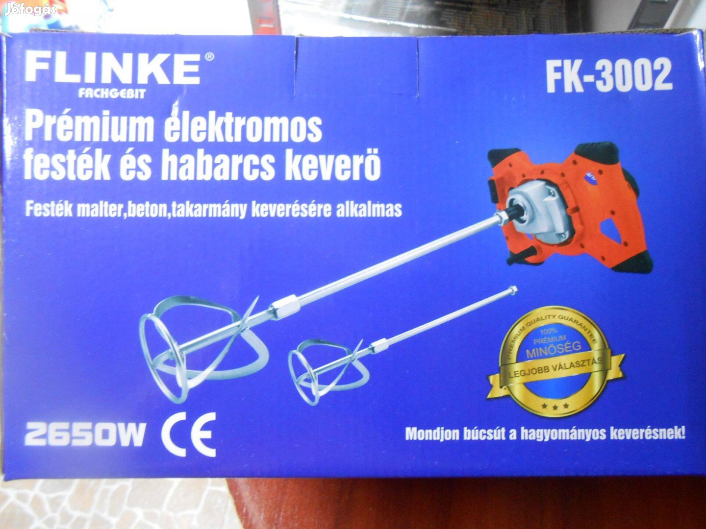 Flinke elektromos kézi festék-habarcs keverőgép 2650W Jó minőség!