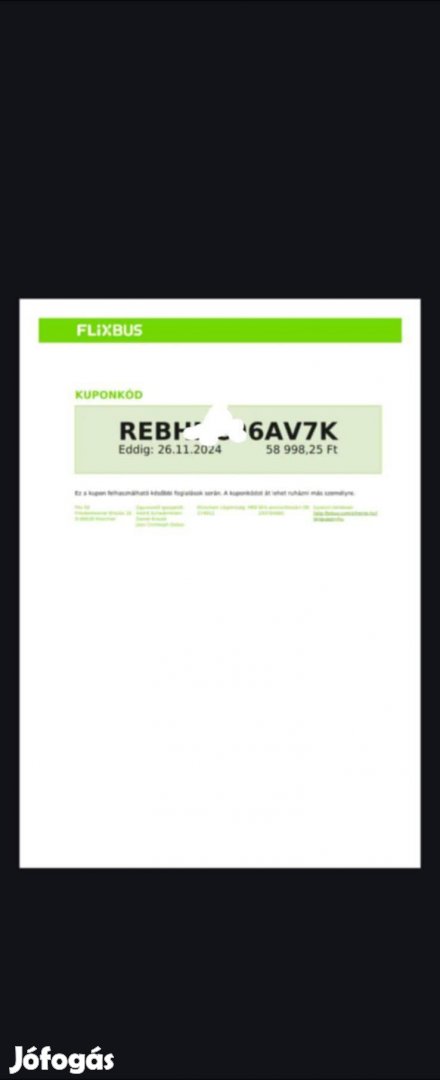 Flixbus utazási kupon