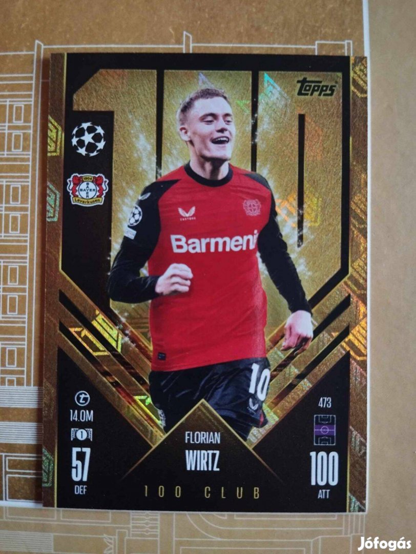 Florian Wirtz (Leverkusen) 100 Club Bajnokok Ligája 2024/25 kártya