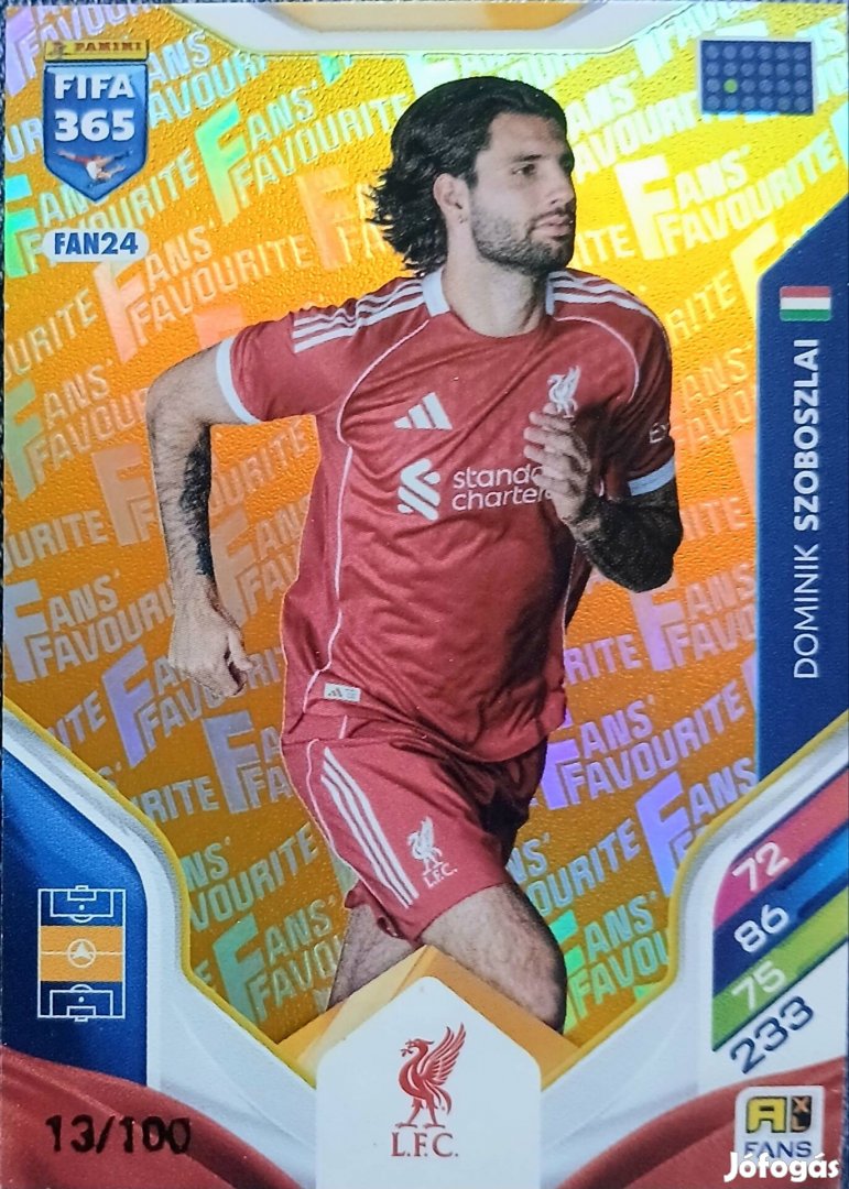 Focis kártya FIFA 365 adrenalin 2026 gyűjtemény kiárusítás.