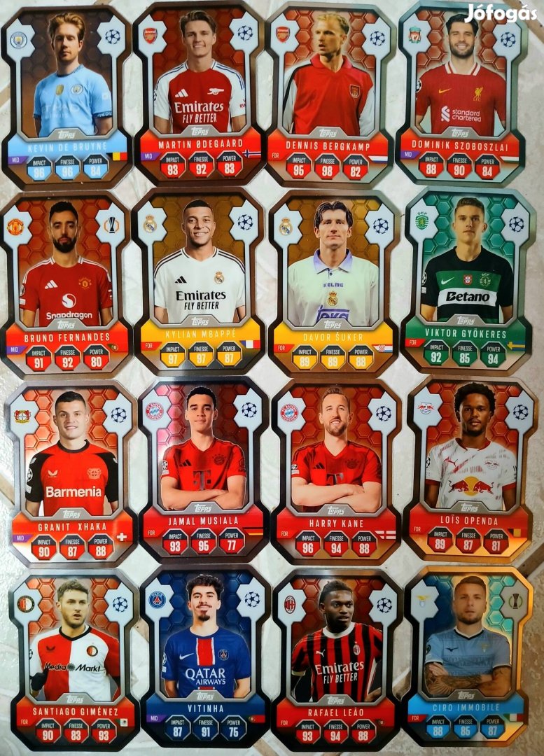 Focis kártya Topps Match Attax 2024-2025 teljes gyűjtemény.